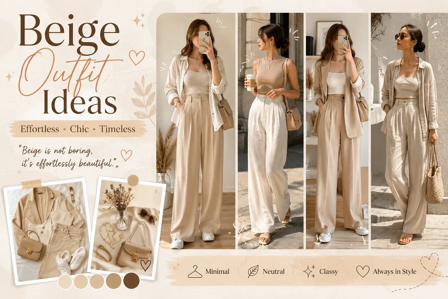 Beige Outfit Ideas Aesthetic