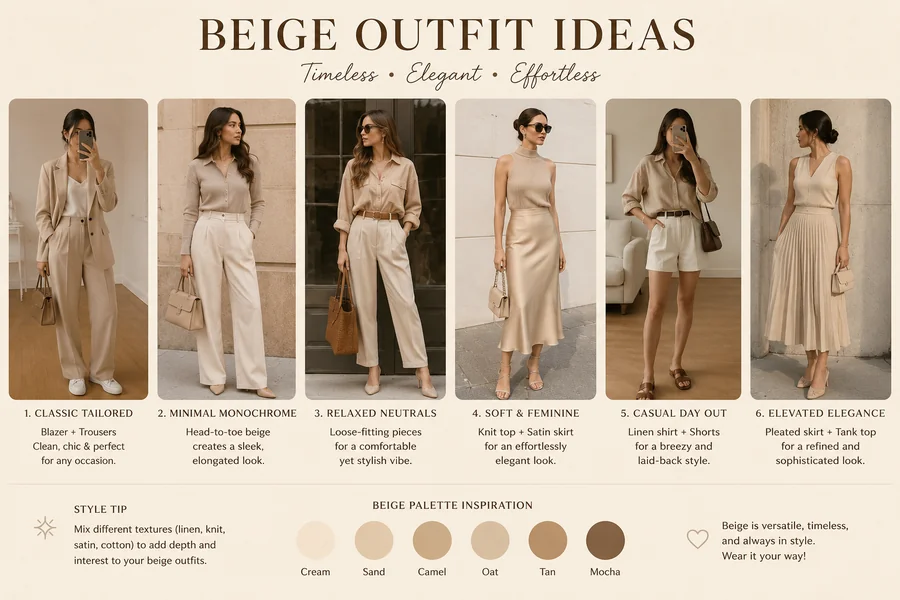 Beige Outfit Ideas Aesthetic